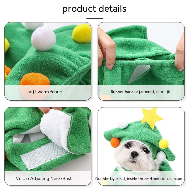 Christmas Pet Costume Funny Christmas Tree Clothes Dogs And Cats