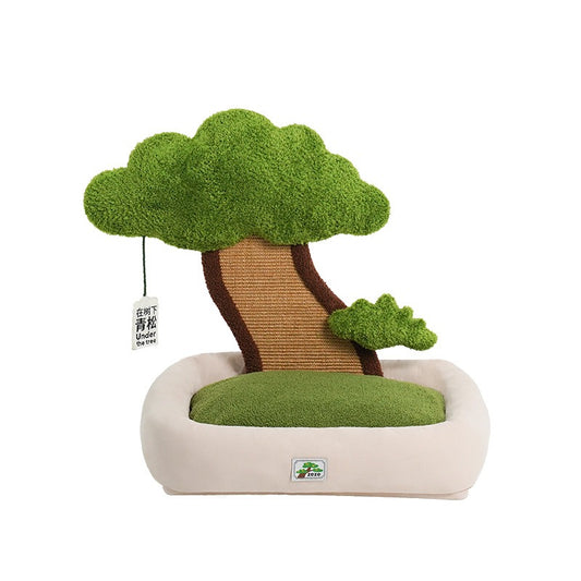 zeze pine tree cat nest sleeping cat scratching board warm cat bed universal for all seasons cute and bite-resistant funny cat pet bed cat nest