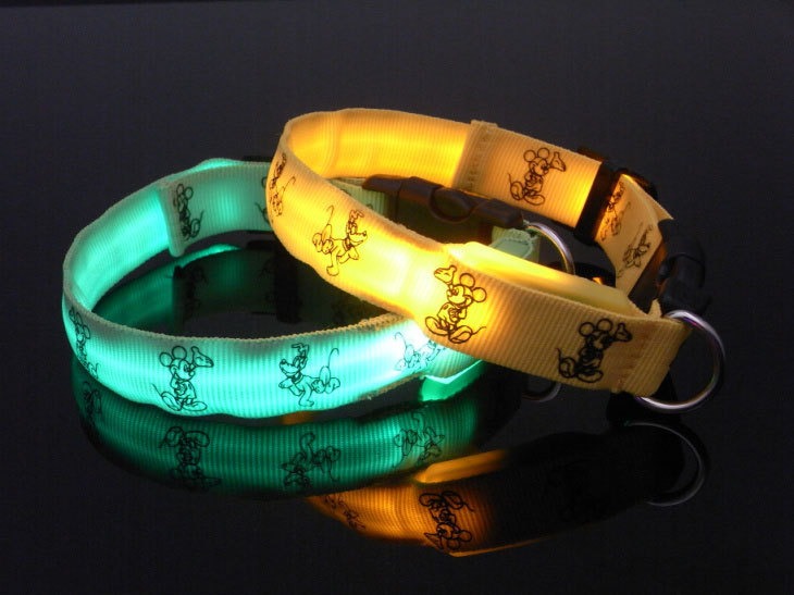 Small Dog Pet Traction Dog Collar Led Luminous Collar Than Bear Teddy Dog Cute Luminous Pet Collar