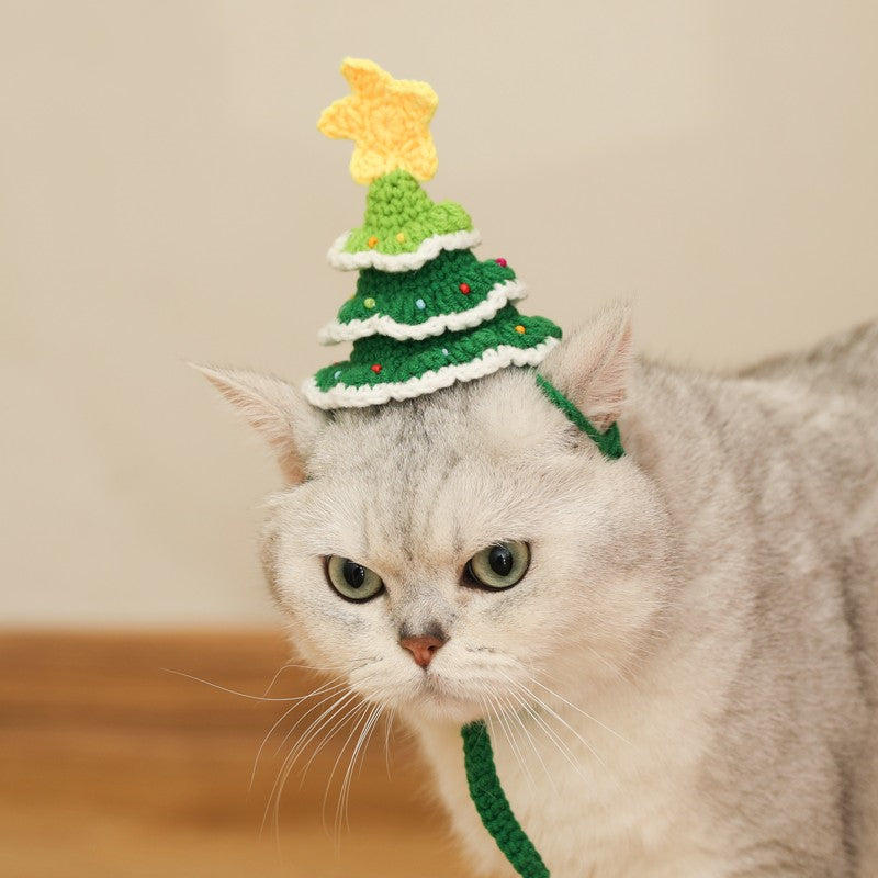 Fashion Christmas Tree Cat Hat Pet Headwear