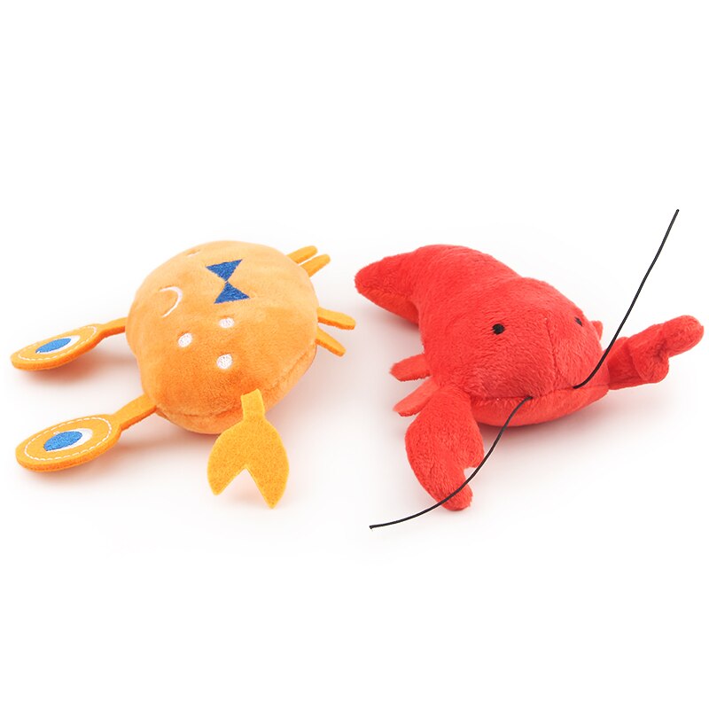2PCS Lobster Plush Squeaky Dog Toy Cartoon Crab Puppy Pet Toy Soft Mini Pet Supplies For Cat - Go Bagheera