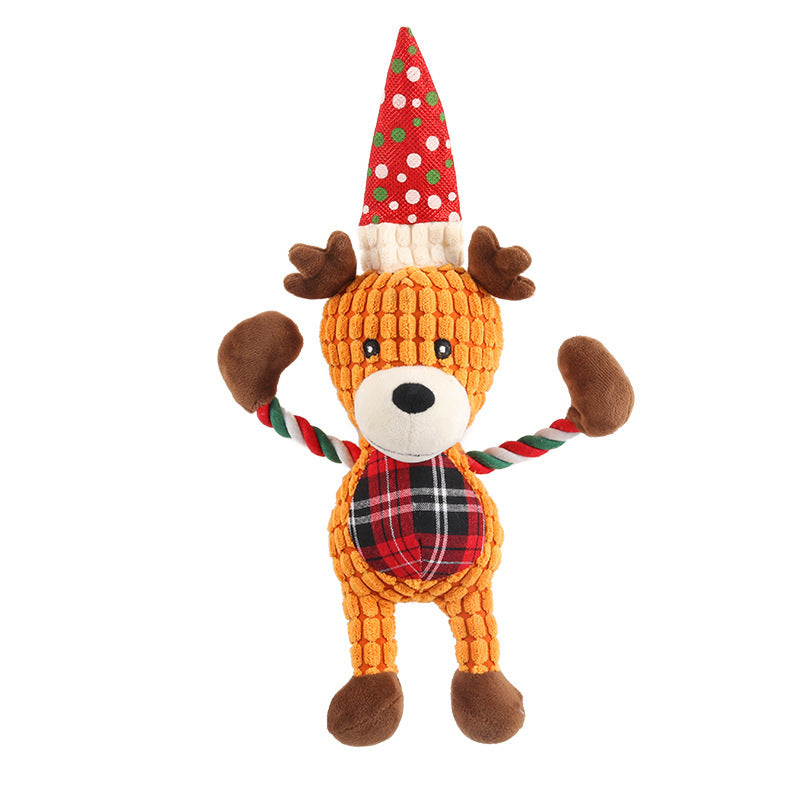 Christmas deer pet plush sounding toy