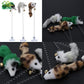 3Pcs Funny Cat Toys Elastic Feather False Mouse Bottom Sucker Toys for Cat Kitten Playing Pet Seat Scratch Toy Pet Cat Product