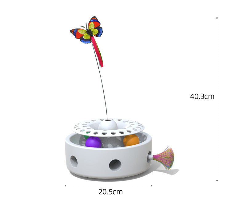 Smart Three-In-One Cat Butterfly Toy Pet Funny Cat Feather Punching Machine Self-Hi Funny Cat Stick Toy - Go Bagheera