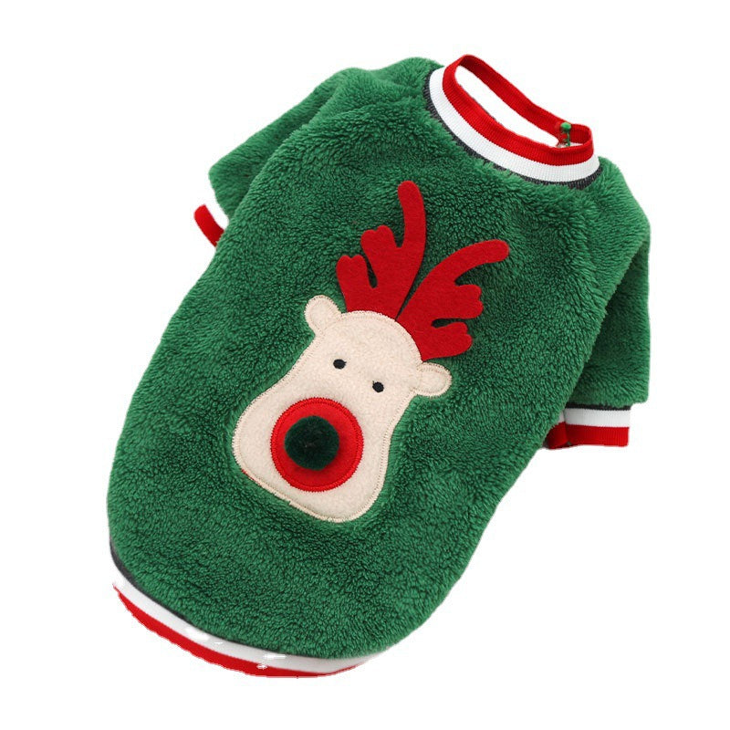 Pet Christmas Clothes Coral Down Dog Sweater Dog Goes Out Christmas Clothes Cats