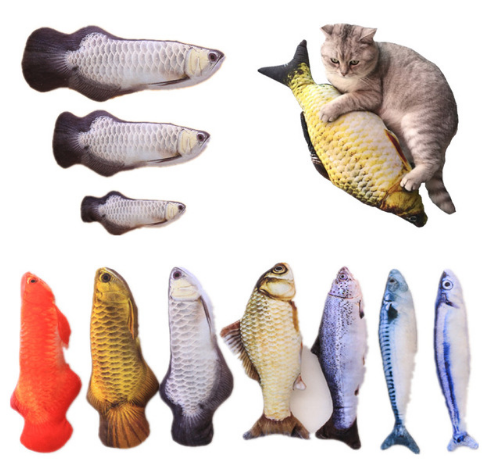 Fish Shape Cat Favor Toy catnip Fish Stuffed Pet Cat Kitten Teaser fish shaped pillow catnip toy chewing