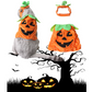 Halloween Pet Cats Costume Props Creative Pumpkin Shape Green Leaf Decoration Cosplay Clothing Holiday Garment Supplies