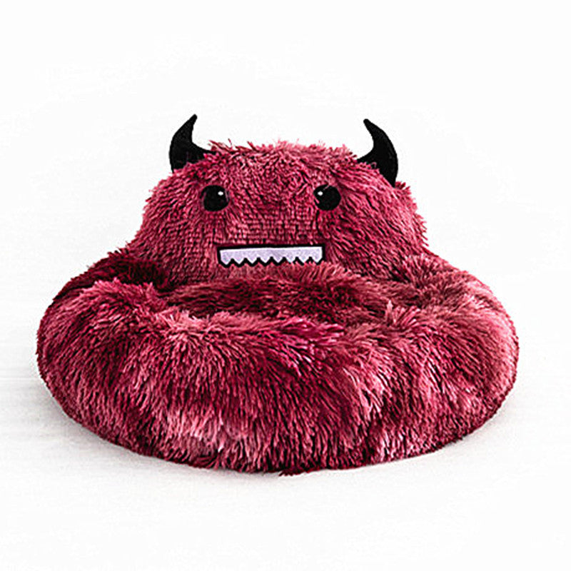 Pet Supplies Plush Small Monster Pet Nest Mattress Creative Dog Nest Autumn And Winter Warm Cat Nest