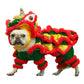 Funny Pet Cat Dog Costume Clothes Chinese Lion Dance Suit For French Bulldog Small Medium Dogs Corgi New Year Dress Up Apparel