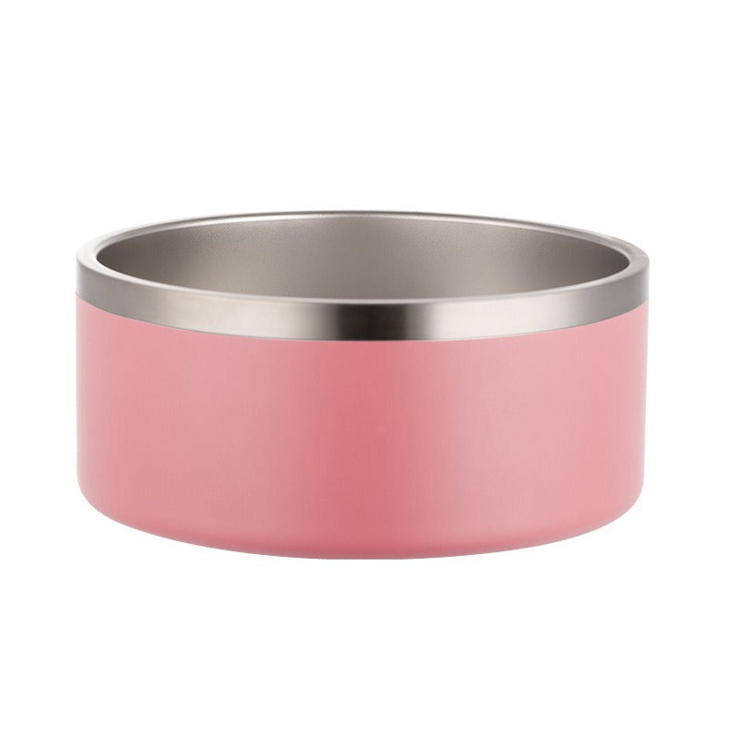 Large Capacity Dog Bowl Stainless Steel Round Dog Food Bowl Double Layer Vacuum Feeding Pet Bowl Non Slip