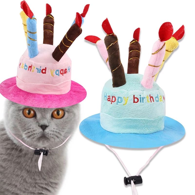 Pet Dog Birthday Hats Dog Headdress Cat Head Cover Cute Weird Cat Birthday Dress Up Faro Birthday Hat - Go Bagheera