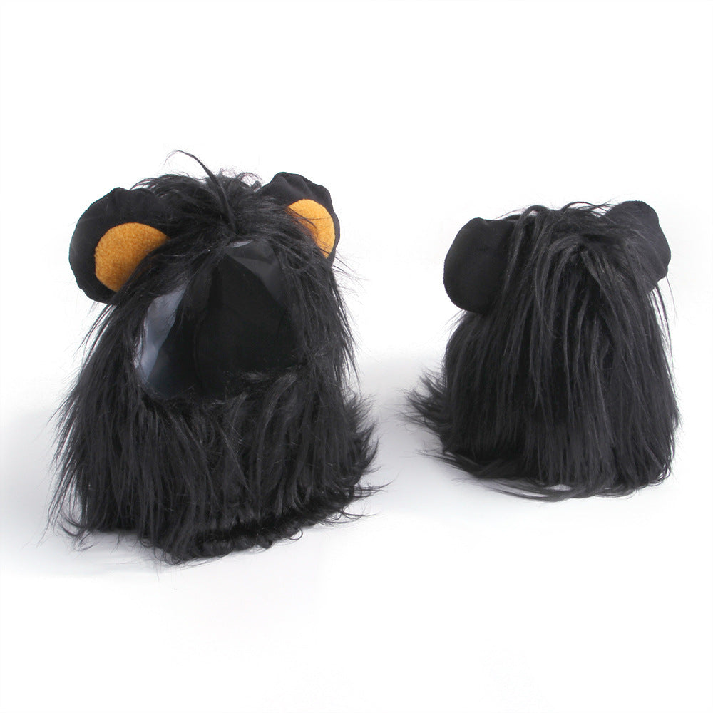 Headdress Wig Hat Pet Dog Cat Headgear Puppy Cat Costume Lion Headgear - Go Bagheera