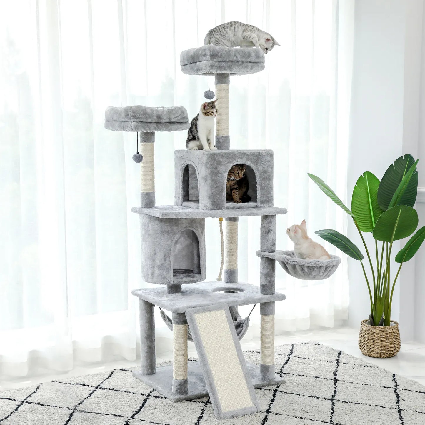 Fast Delivey Cat Tree Multilevel Cat Towers with Luxury Condos Cat Tree Tower Kitten когтеточка Condo Scratching Post