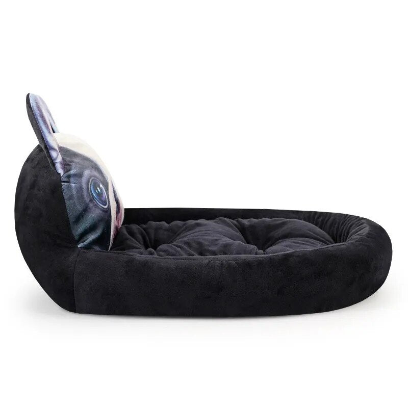 Benepaw 3D French Bulldog Pattern Sofa Bed Dog Hot Sale Washable Plush Sleeping Dog House Cozy Soft Pet Puppy Bed Cushion 2019