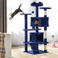 Easyfashion 54.5" Height Cat Tree Tower Condo with Scratching Post, Dark Gray
