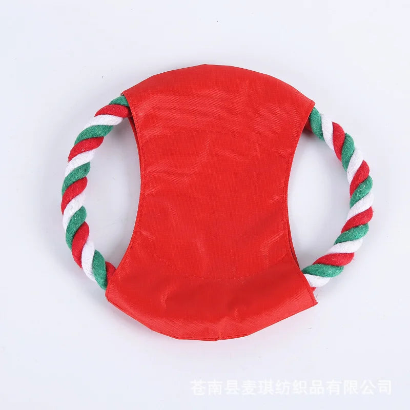 Christmas Pet Dog Toy Bite Rope Suit Chew Knot Cotton Rope Pet Supplies Clean Teeth Durable Braided Bone Rope Molar Toys Dog Toy