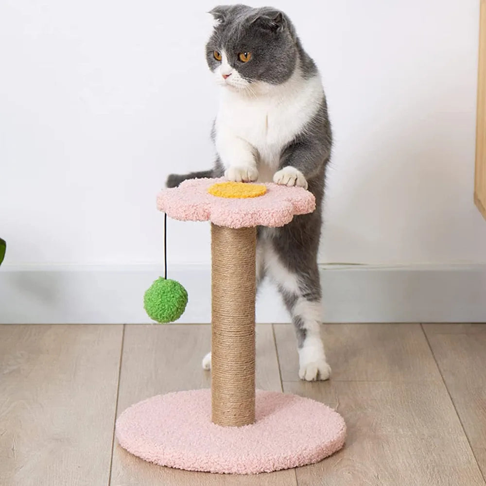Sisal Cat Tree with Scratching Post Kitten Pet Scratcher Tower Toy with Ball Cats Scratch Trees Climbing Tower Sofa Protector