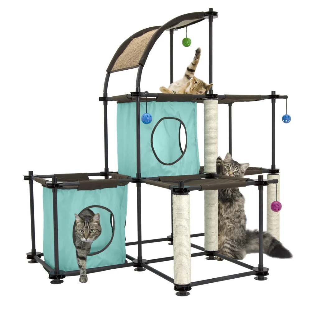 Kitty City Indoor Mega Kit Cat Furniture, Cat Scratcher cat tree  cat tower  cat shelf  cat tree  cat tower