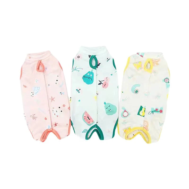 Cat Weaning Sterilization Suit Small Dog Cats Jumpsuit Anti-lick Recovery Clothing After Surgery Cute Print Pet Care Clothes