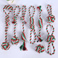 Christmas Pet Dog Toy Bite Rope Suit Chew Knot Cotton Rope Pet Supplies Clean Teeth Durable Braided Bone Rope Molar Toys Dog Toy