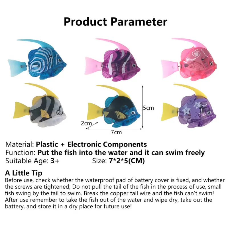 Cat Interactive Electric Fish Toy Water Cat Toy for Indoor Play Swimming Robot Fish Toy for Cat and Dog with LED Light Pet Toys