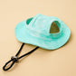 Dogs Cats Sun Hat Anti-shedding Dew Ears Adjustable Rope Buckle Fisherman Hat Pet Supplies Cat Hat Accessories Pet Items