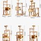 Multi-Level Wood Cat Tree Toys Post Condo Cat Tree Shelf Scratching Jumping Platform Cozy Perch Nest Tower Scratcher Climbing