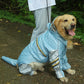 HOOPET Big Dog Raincoat with Tail Jumpsuit Raincoat for Large Dogs with Reflective Strips Tow Hole Labrador Waterproof Jacket