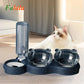 Pet Cat Bowl Automatic Feeder 3-in-1 Dog Cat Food Bowl With Water Fountain Double Bowl Drinking Raised Stand Dish Bowls Foaterer