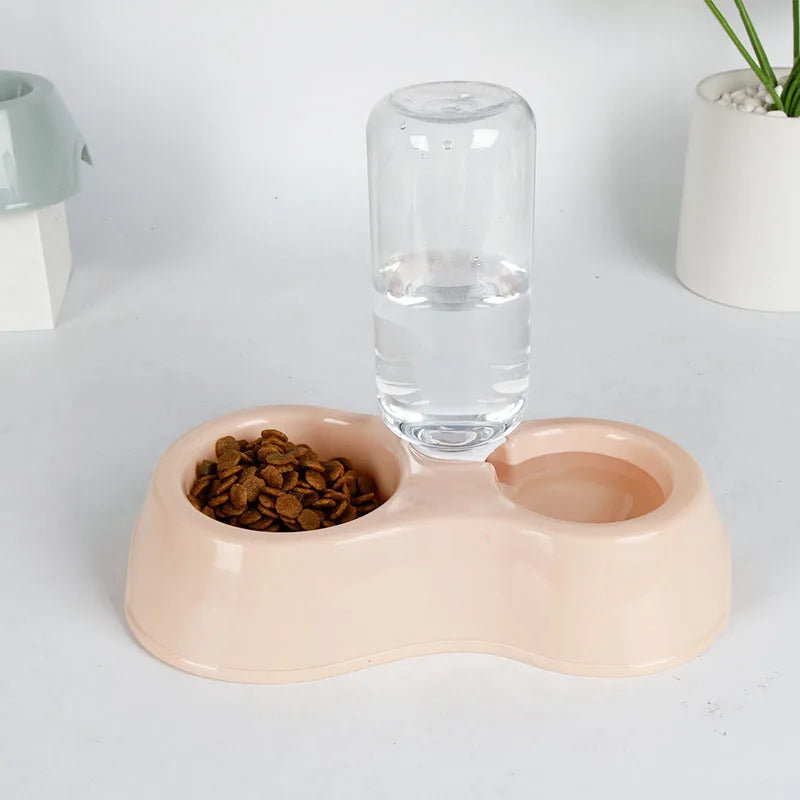 Pet Bowl Double Dog Cat Bowls Automatic Food Water Feeder Container Dispenser Drinking Dish Travel Puppy Products