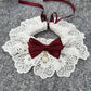 Fashion Neck Strap Dog saliva towel Dog Neckerchief Pearl Collar Puppy String Bib Lace Bowknot