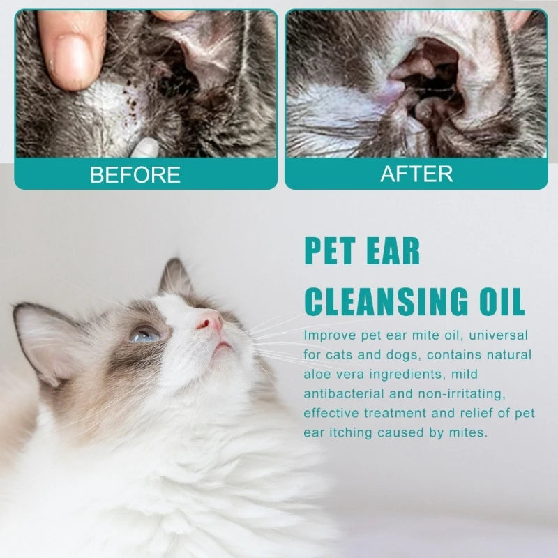 Ear Cleanser Oil for Dogs Efficient Natural Ear Cleaner Oil Pet Ear Care Product