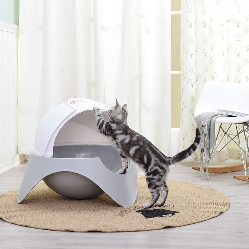 Litter Box Fully Enclosed Snow House Cat Toilet Large UFO Litter Box