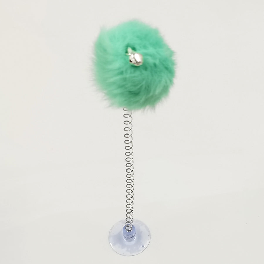 Sucker Spring Bell Plush Ball Cat Toy