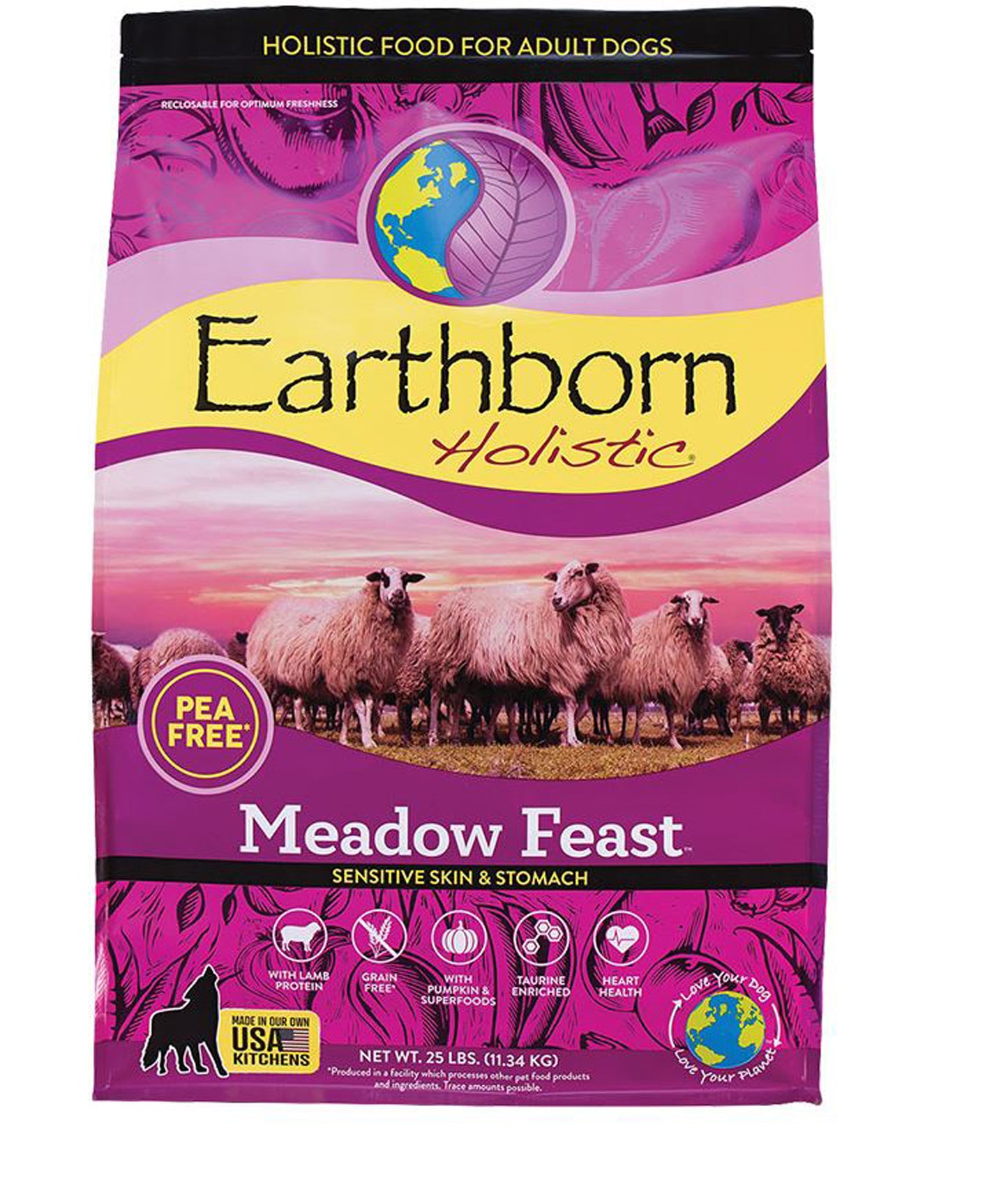 Earthborn Dog Grain-Free Meadow Feast 25lbs - Go Bagheera
