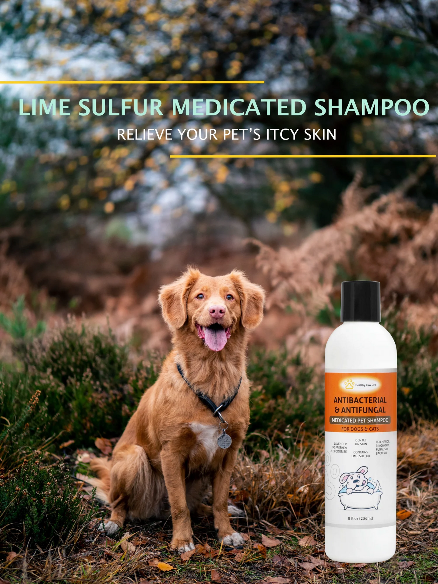 Lime Sulfur Pet Shampoo Pet Care and Veterinary Solution Safe for Pet