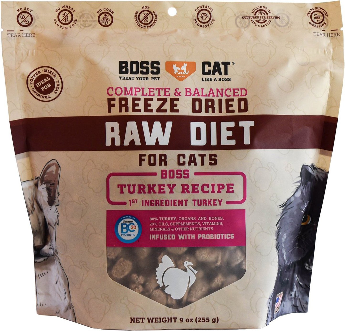 Boss Cat Freeze Dried 9oz Turkey