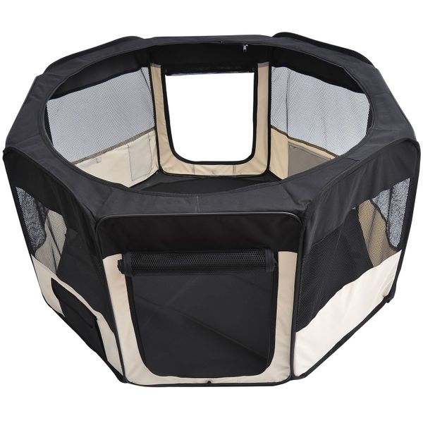 PawHut 49.2-inch Soft Pet Playpen Folding Tent Kennel Puppy Cat Dog