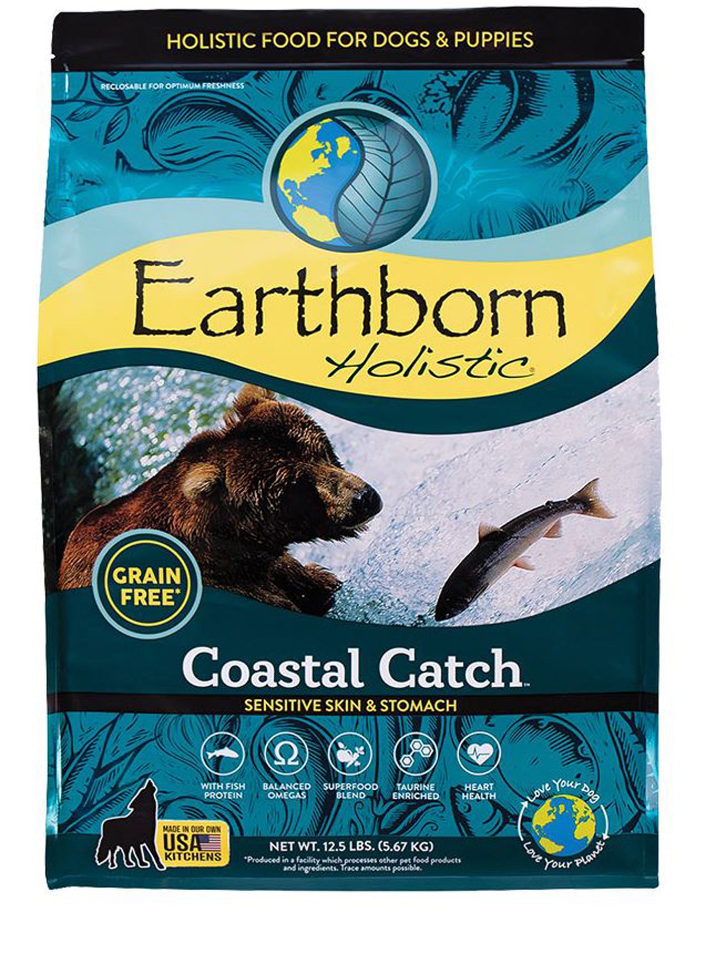 Earthborn Dog Grain-Free Coastal Catch 12.5lbs - Go Bagheera