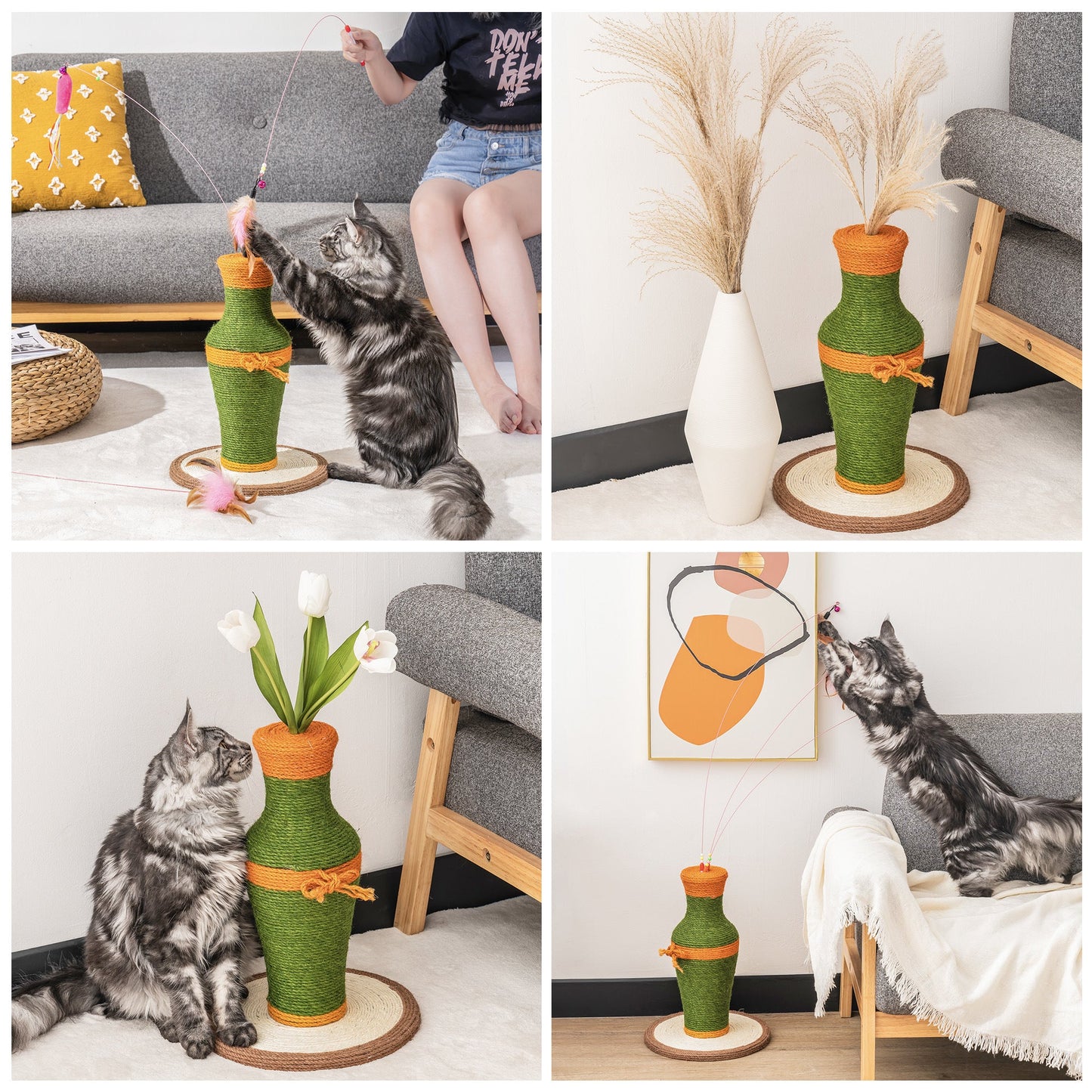 MewooFun Cotton and Linen Vase-Shaped Cat Toys Interactive Toys Cat