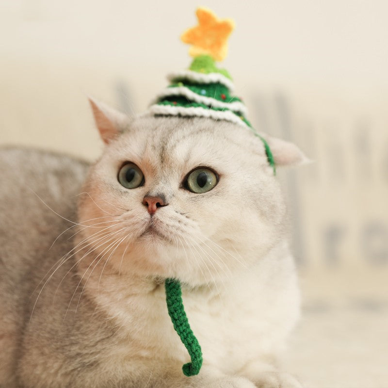 Fashion Christmas Tree Cat Hat Pet Headwear