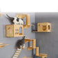 Solid Wood Scratching Post Cat Drilling Hole Luxury Cat Tree Toy