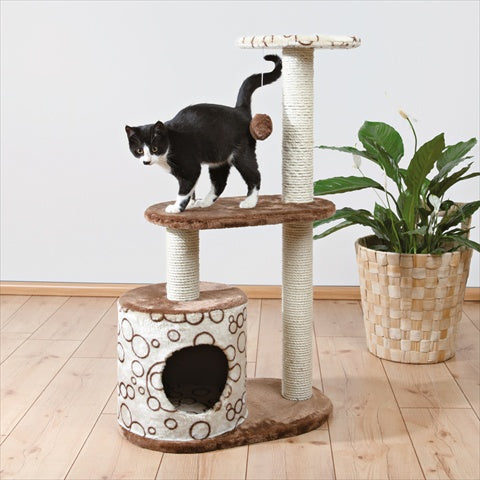 Casta Cat Tree, Brown & Beige With Circles