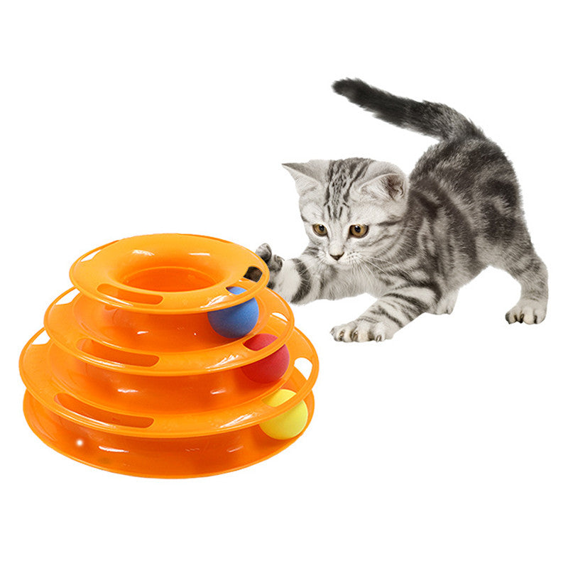 Three Levels pet cat toy Tower Tracks Disc - Go Bagheera