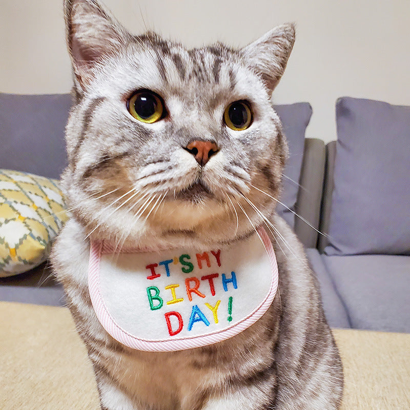 Factory Wholesale Direct Supply Pet Cat Bib Holiday Birthday Bib Pet Supplies Bib Triangle Scarf - Go Bagheera