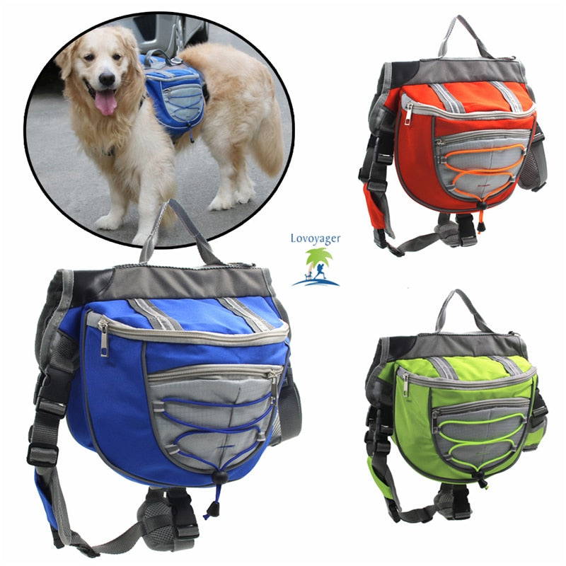 High quality pet accessories waterproof Adjustable nylon Pet Backpack Dog saddle Bag For Large Dog hiking travel - Go Bagheera