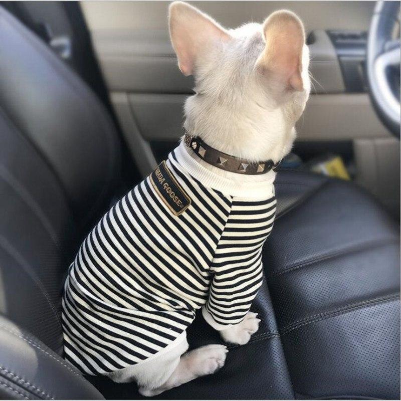pet clothing round neck striped terry sweater  cow  dog clothes - Go Bagheera