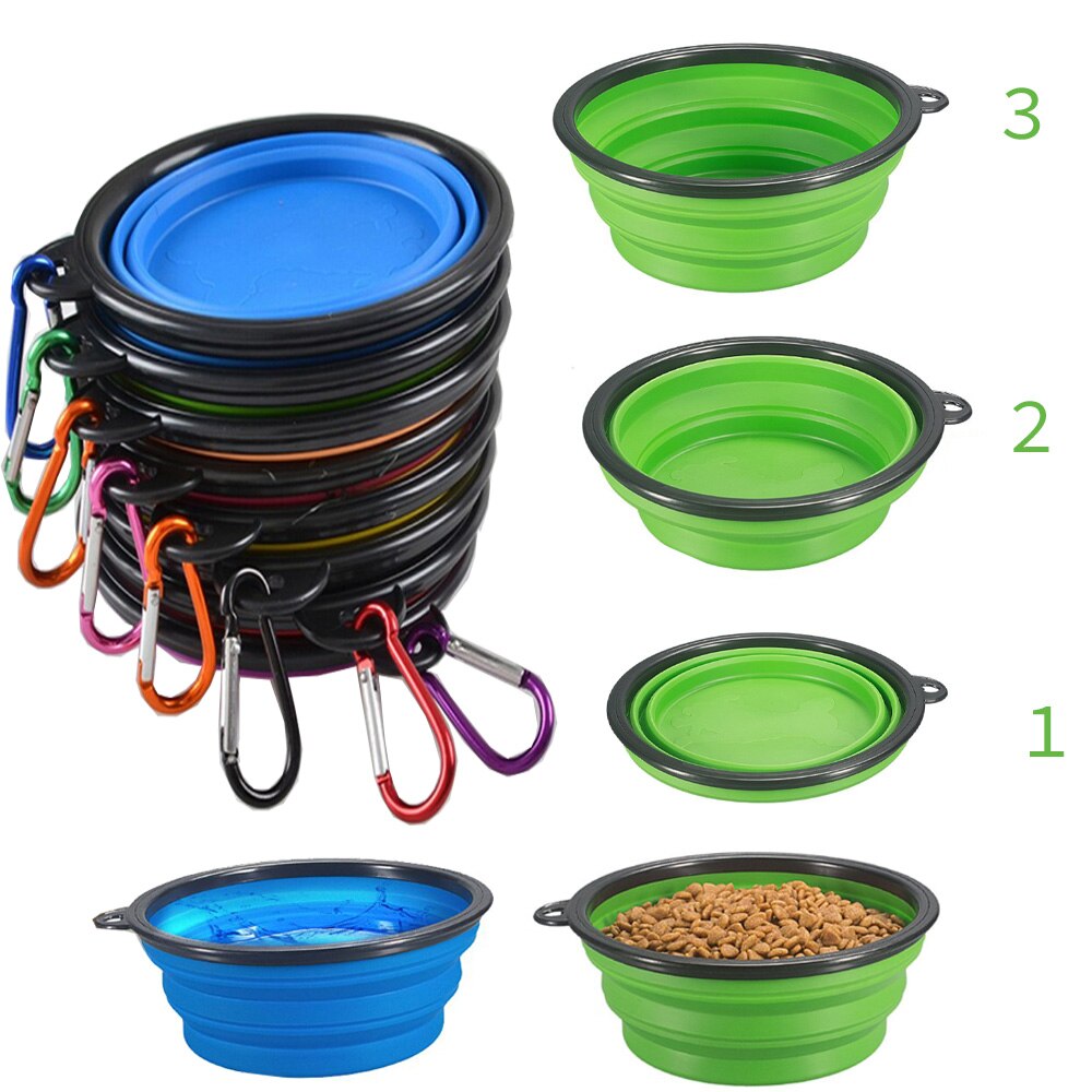 1000ML Pet Bowl Folding Silicone Travel Dog Bowls Walking Portable Water Bowl For Small Medium Dogs Cat Bowls Pet Eating Dishes - Go Bagheera