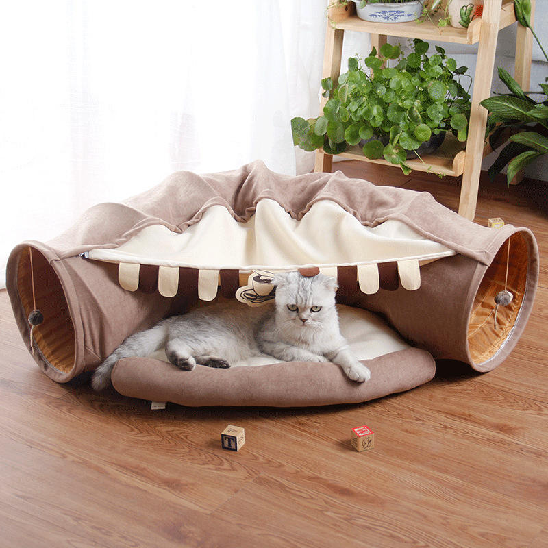 Foldable Cat Tunnel Cat Channel Cat Litter Cat Bed Cat Villa Detachable Pet Litter Pet Supplies - Go Bagheera