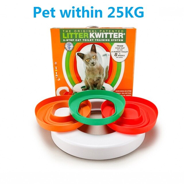 Cat Toilet Training Kit Plastic Pet Litter Box Tray Set Professional Puppy Cat Cleaning Trainer Cat Training Human Toilet Seat - Go Bagheera